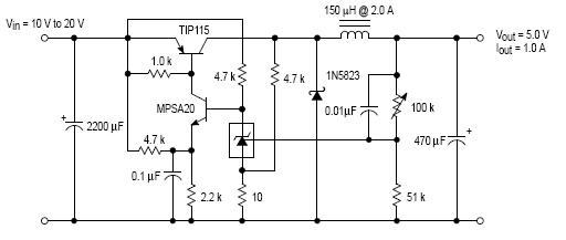 High efficiency buck switching converter circuit